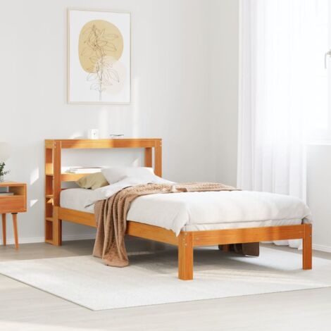 Estructura de cama sin colchón madera maciza marrón 75x190 cm vidaXL (1/5)