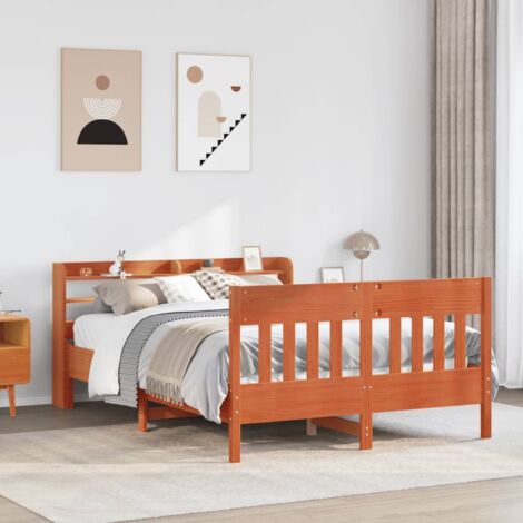 Estructura de cama sin colchón madera maciza marrón 120x190 cm vidaXL (1/5)