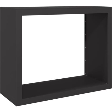 Leñero de acero negro 100x40x80 cm vidaXL