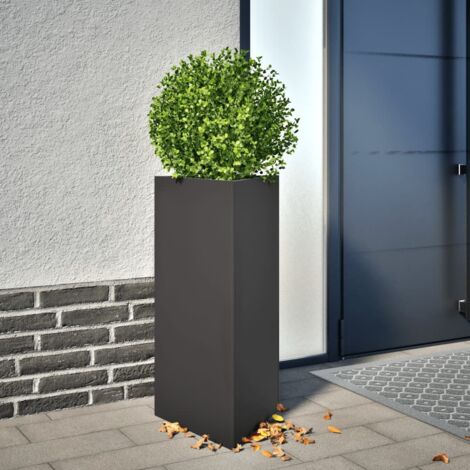 Jardinera triangular acero negro 40x34,5x70 cm vidaXL