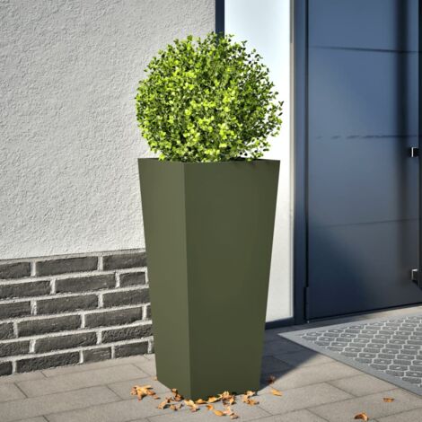 Jardinera hexagonal acero verde oliva 35x35x75 cm vidaXL (1/5)