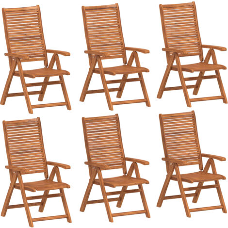 Sillas jardín reclinables 6uds madera maciza acacia 56x72x107cm vidaXL