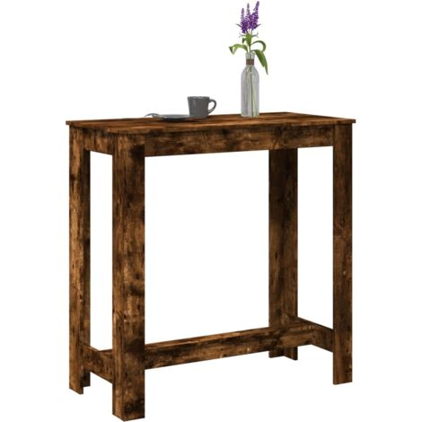Mesa alta de bar madera ingeniería roble ahumado 102x50x103,5cm vidaXL