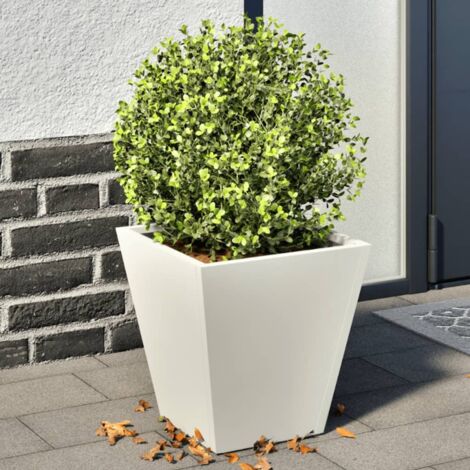 Jardineras 2 unidades acero blanco 30x30x30 cm vidaXL