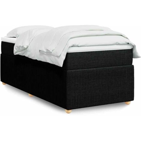 Cama box spring con colchón tela negro 100x200 cm vidaXL (1/5)