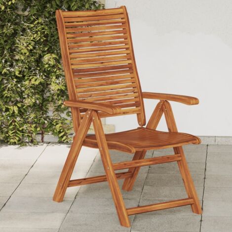 Sillas jardín plegables reclinables 2 uds madera maciza acacia vidaXL