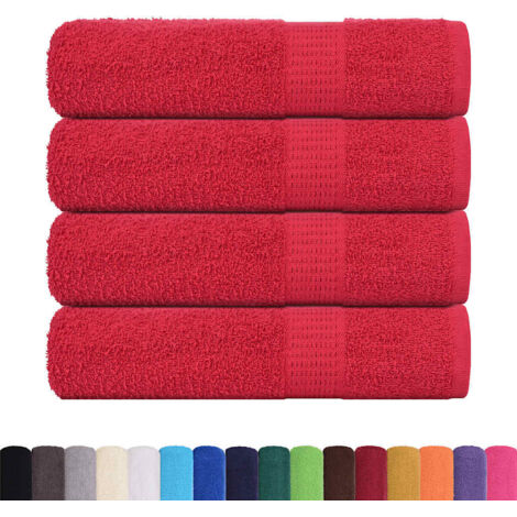 Toallas de baño 4 uds rojo 100x150 cm 360 gsm 100% algodón vidaXL