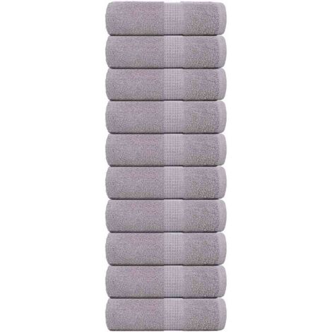Toallas invitados 10 uds 100% algodón gris 30x50 cm 360 gsm vidaXL