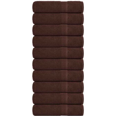 Toallas de baño 10 uds marrón 100x150 cm 360 gsm 100% algodón vidaXL