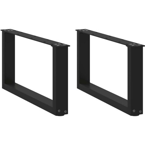Patas para mesa de centro en forma de U (2 unidades), color negro, 70 x (30-31) cm, acero vidaXL