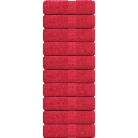 Toallas de mano FROGN 10 uds rojo 30x30 cm 360 g/m² vidaXL