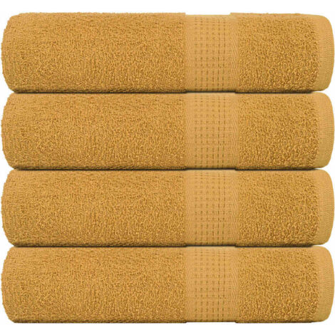 Toallas de ducha 4 uds 100% algodón oro 70x140 cm 360 gsm vidaXL