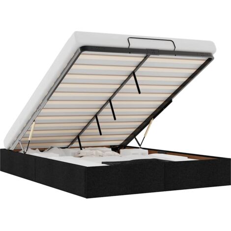 Estructura cama otomana sin colchón tela negra 140x190 cm vidaXL