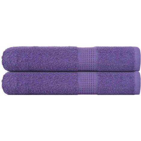 Toallas 2 uds 100% algodón morado 100x200 cm 600 gsm vidaXL