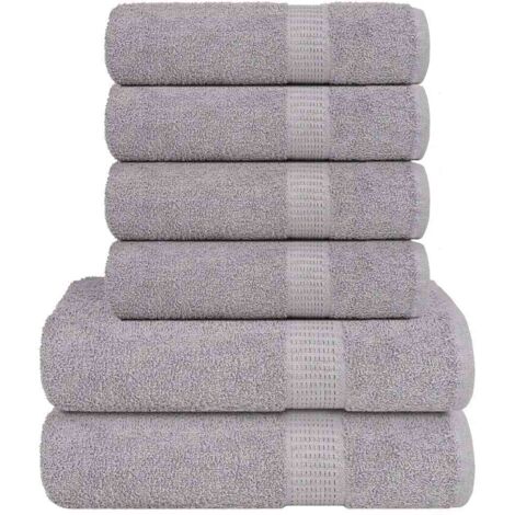 Juego de toallas 6 piezas 100% algodón gris 360 gsm vidaXL