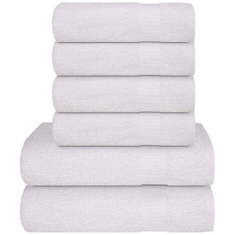Juego de toallas 6 piezas 100% algodón blanco 360 gsm vidaXL