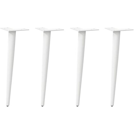 Patas para mesa de centro cónicas (4 unidades), color blanco, 42-43 cm, acero vidaXL