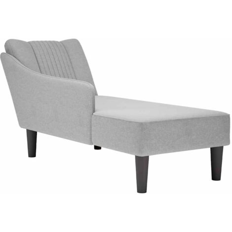 Chaise longue con reposabrazos derecho tela gris nube vidaXL