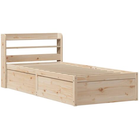Estructura de cama con cabecero madera maciza pino 90x190 cm vidaXL (1/5)