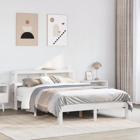 Estructura de cama con cabecero sin colchón blanco 120x200 cm vidaXL (1/5)