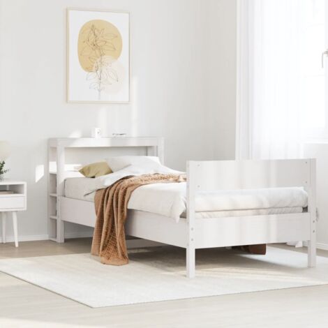Estructura de cama sin colchón madera de pino blanca 90x200 cm vidaXL (1/5)