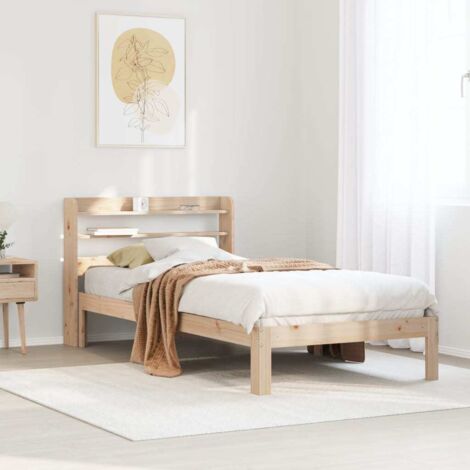 Estructura de cama con cabecero madera maciza pino 90x190 cm vidaXL (1/5)