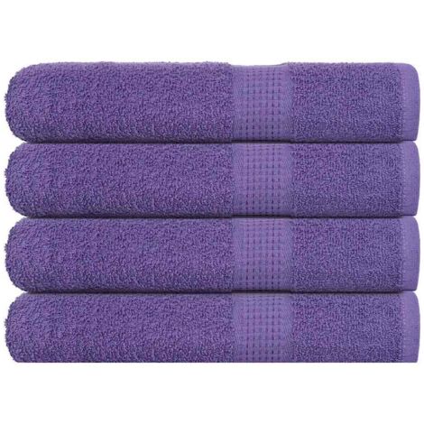 Toallas de sauna 4 uds 100% algodón morado 80x200 cm 360 gsm vidaXL