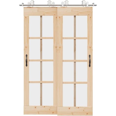 Kit de herrajes para puerta corredera 183 cm acero plateado vidaXL (1/5)
