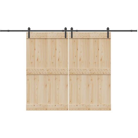 Kit de herrajes para puertas correderas acero negro 366 cm vidaXL