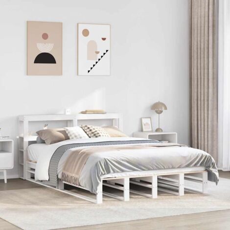Estructura de cama sin colchón madera de pino blanca 120x200 cm vidaXL (1/5)