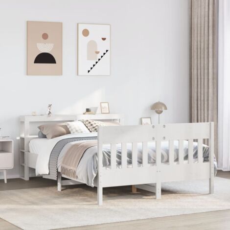 Estructura de cama sin colchón madera de pino blanca 120x200 cm vidaXL (1/5)