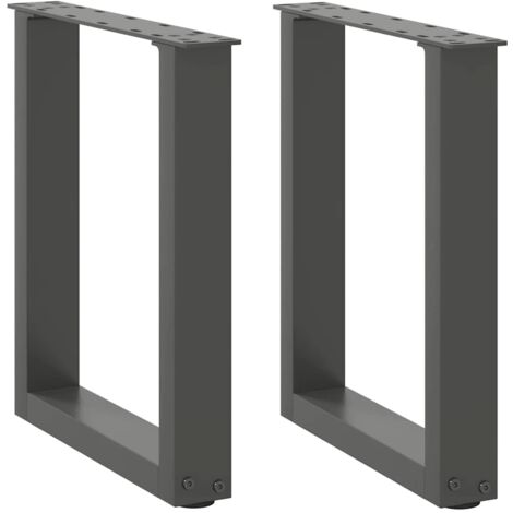 Patas para mesa de centro en forma de U (2 unidades), antracita, 28 x (42-43) cm, acero vidaXL