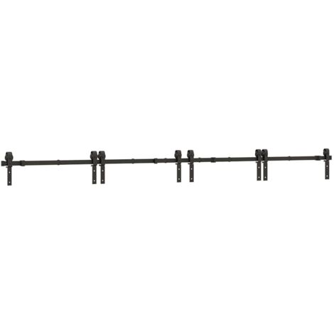 Kit de herrajes para puertas correderas acero negro 366 cm vidaXL (1/5)