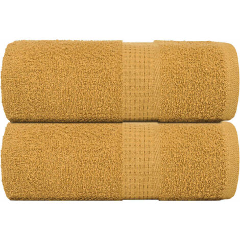 Toallas de mano 2 unidades RANA Doradas 30x30 cm 100% Algodón vidaXL
