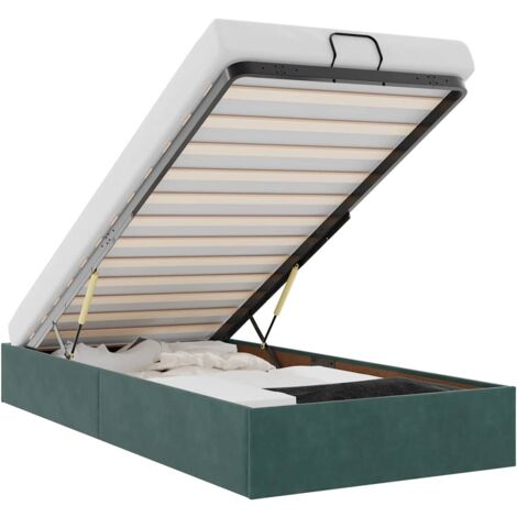 Estructura de cama otomana sin colchón terciopelo verde oscuro vidaXL (1/5)