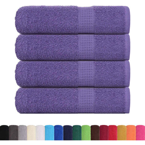 Toallas de ducha 4 uds 100% algodón púrpura 70x140 cm 360 gsm vidaXL