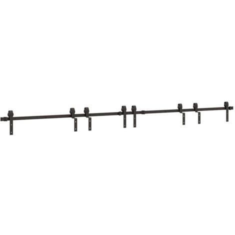 Kit de herrajes para puertas correderas acero negro 366 cm vidaXL