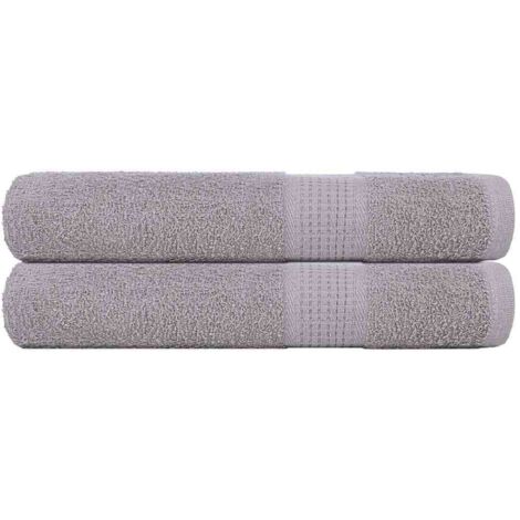 Toallas 2 piezas gris 100x200 cm 360 g/m² 100% Algodón vidaXL
