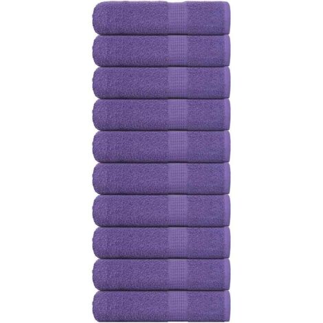 Toallas de mano 10 uds 100% algodón púrpura 50x100 cm 360 gsm vidaXL