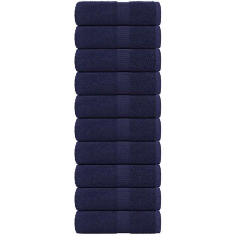 Toallas de jabón 10 uds azul marino 30x30cm 360gsm 100% algodón vidaXL