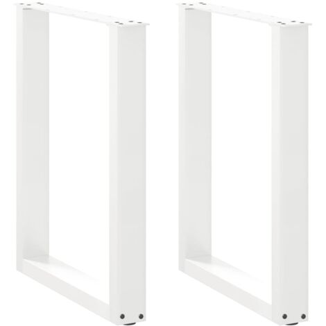 Patas para mesa de comedor en forma de U (2 unidades), color blanco, 70 x (72-73) cm, acero vidaXL