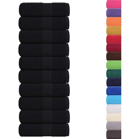 Toallas de visita 10 uds negro 30x50 cm 360 gsm 100% algodón vidaXL