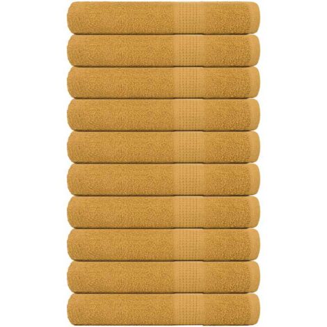Toallas de sauna 10 uds 100% algodón oro 80x200 cm 360 gsm vidaXL