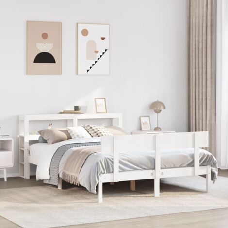 Estructura de cama sin colchón madera de pino blanca 120x200 cm vidaXL (1/5)
