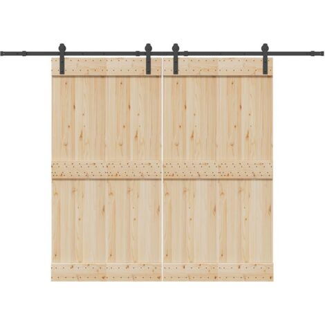 Kit de herrajes para puertas correderas acero negro 427 cm vidaXL