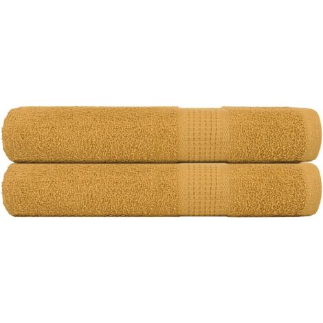 Toallas de sauna 2 uds 100% algodón oro 80x200 cm 360 gsm vidaXL