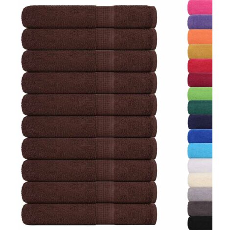 Toallas de sauna 10 uds 100% algodón marrón 80x200 cm 360 gsm vidaXL