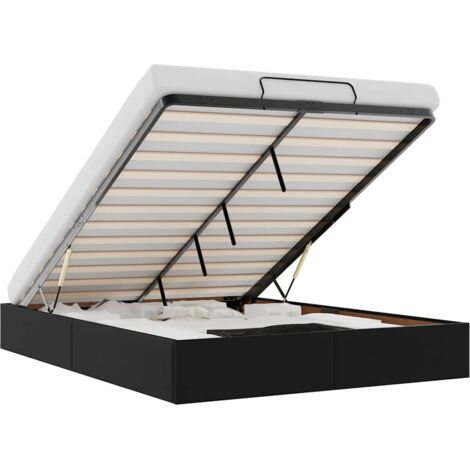 Estructura de cama otomana sin colchón negro 140x190 cm vidaXL