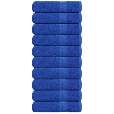 Toallas de mano 10 piezas azul 50x100cm 360 g/m² 100% algodón vidaXL