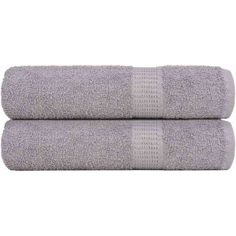 Toallas de ducha 2 uds 100% algodón gris 70x140 cm 360 gsm vidaXL